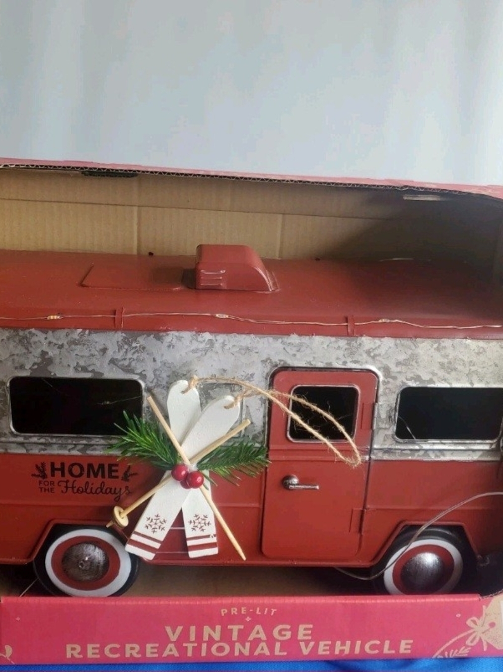 Red Vintage Recreational Vehicle Decoration